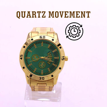 Mens Golden Watch with Free Ladies Designer Watch (MLGW10)