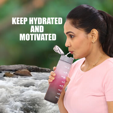 Pack of 3 Motivational Sipper Water Bottles with Trendy Stickers (3PB1)