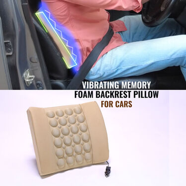 Vibrating Memory Foam Backrest Pillow For Cars (PRS156)