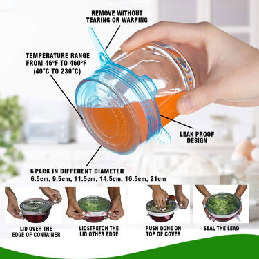 Reusable Round Shape Silicone Food Cover Lid (SFCL)
