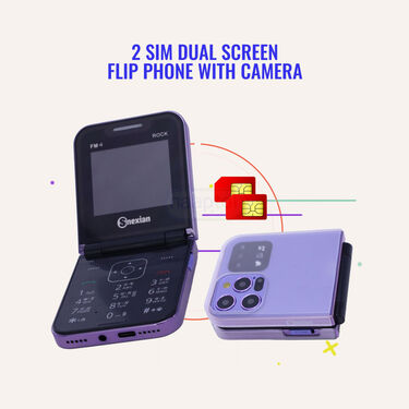 2 Sim Dual Screen Flip Phone With Camera (Rock Z Max)