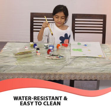 Buy 1 Get 1 Transparent Table Cover With Decorative Lace (TC1)
