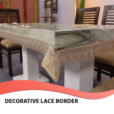 Buy 1 Get 1 Transparent Table Cover With Decorative Lace (TC1)