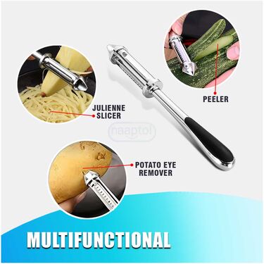 Stainless Steel 3 in 1 Multifunctional Vegetable & Fruit Peeler (SSVFP)
