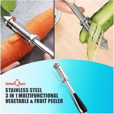 Stainless Steel 3 in 1 Multifunctional Vegetable & Fruit Peeler (SSVFP)