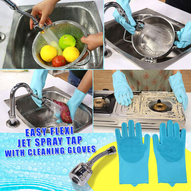 Easy Flexi Jet Spray Tap with Cleaning Gloves